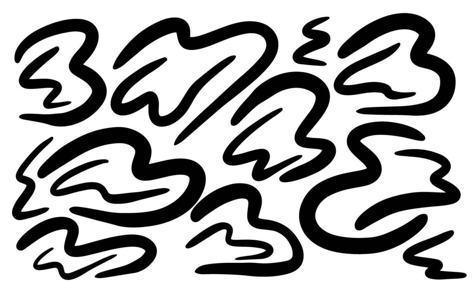 Abstract black brushstroke pattern on white background vector