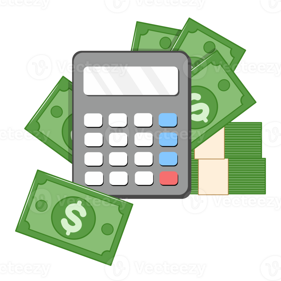 Calculator and Dollar Money png