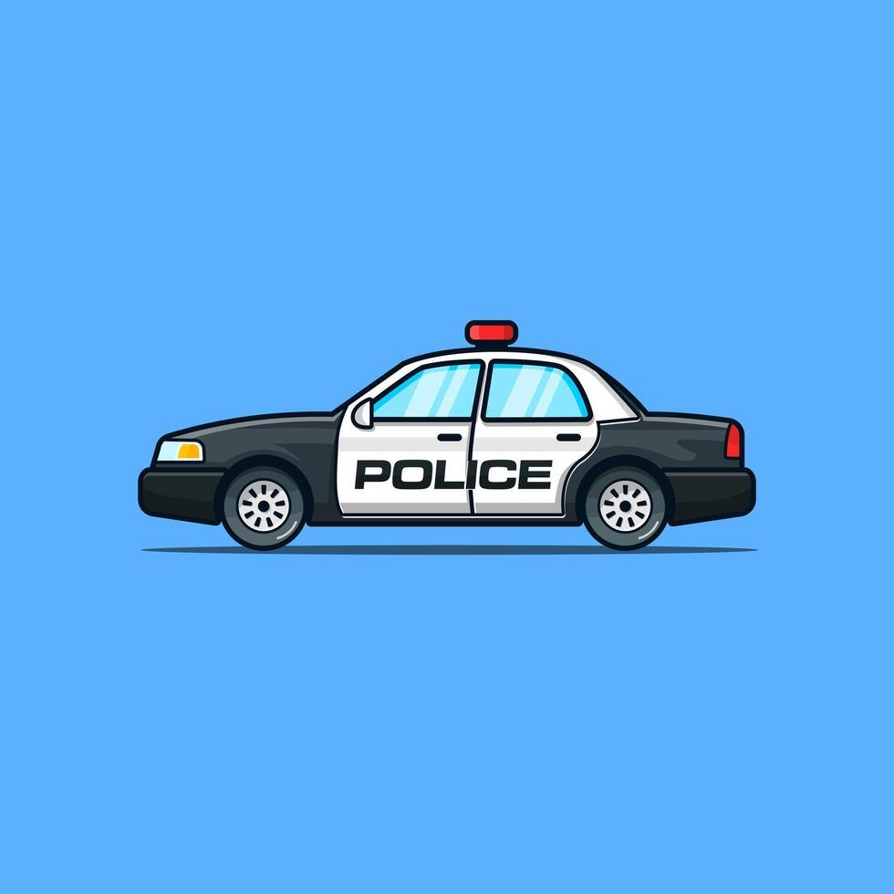 Police Car Illustration Cartoon Style vector