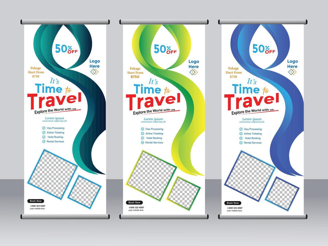 Roll Ups Banner Mockup vector
