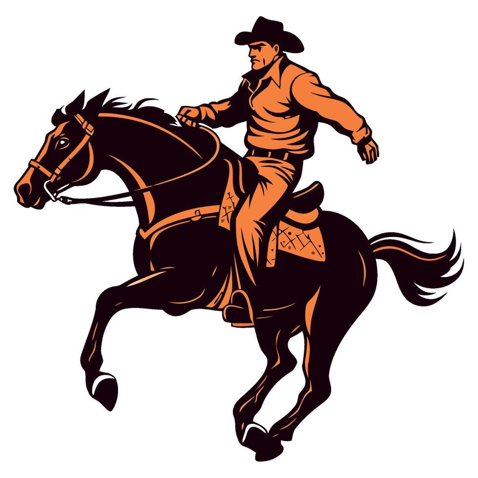 Cowboy riding horse price 1 credit usd 1 vector