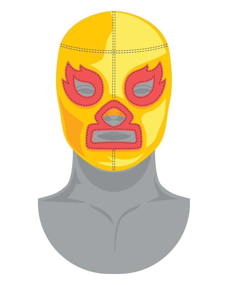 mexican wrestling mask yellow isolated vector