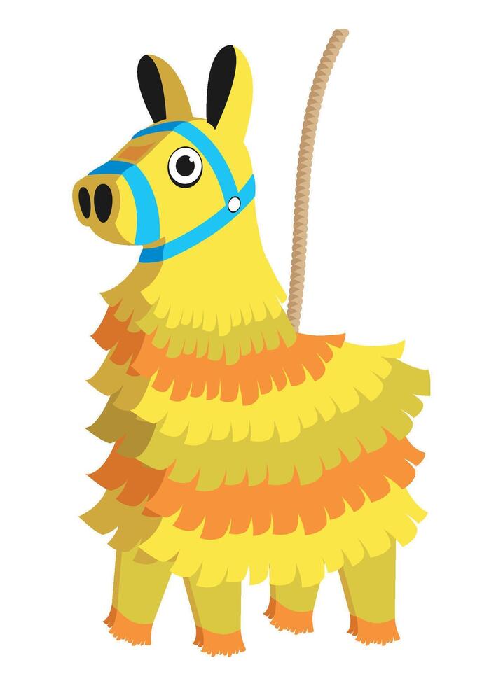 mexican pinata yellow llama isolated vector