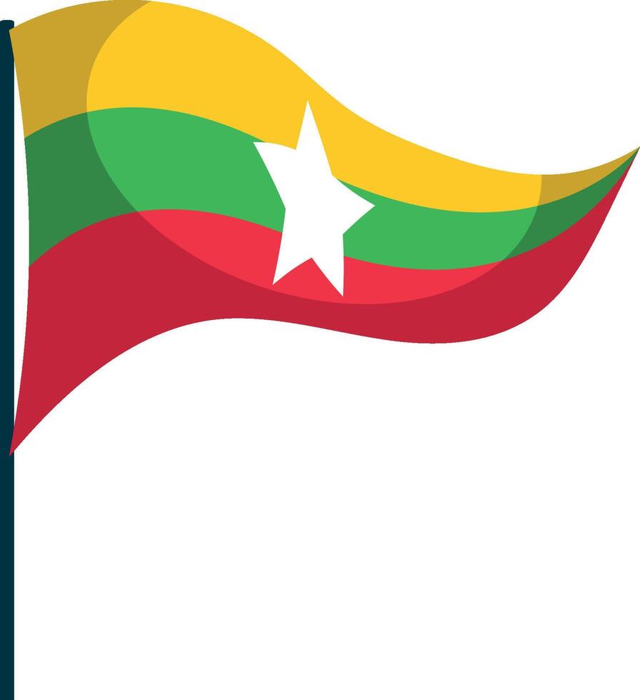 myanmar independence day flag pennant vector