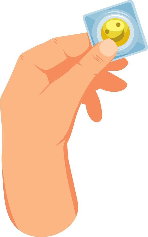 anti depression illustration with hand and pill vector