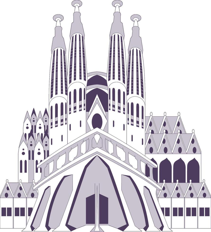 Sagrada familia, barcelona, spain, europe, european vector