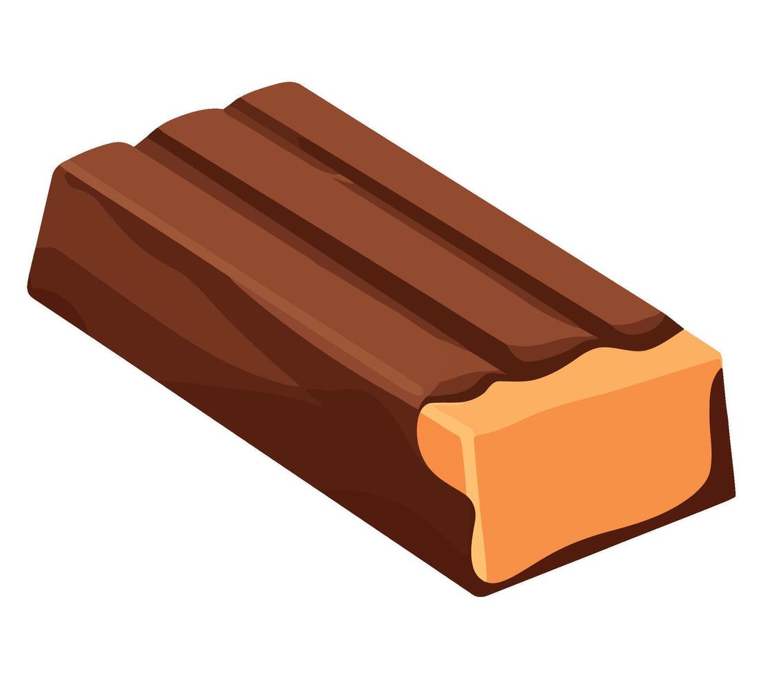 A chocolate bar with a brown and orange top vector