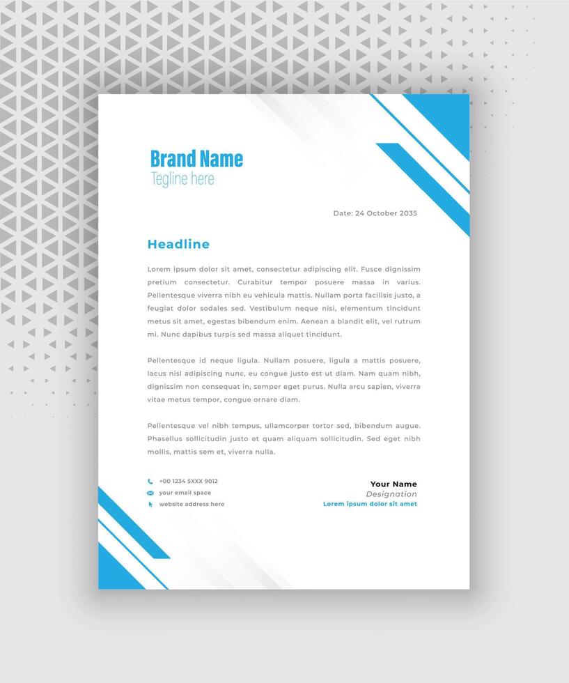 Minimalist concept business style letterhead template vector