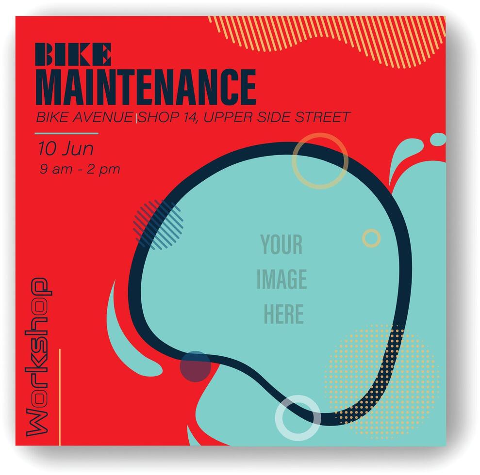 Bike maintenance workshop poster vector