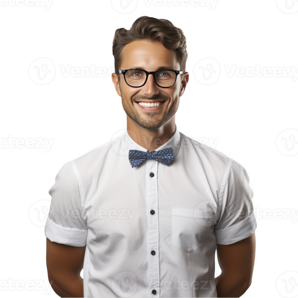 A man in glasses and a bow tie png
