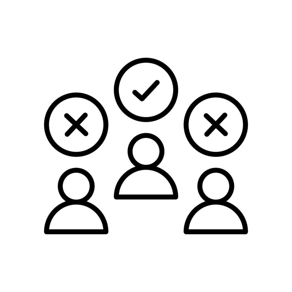 select right candidate icon. logotype, hiring candidates vector