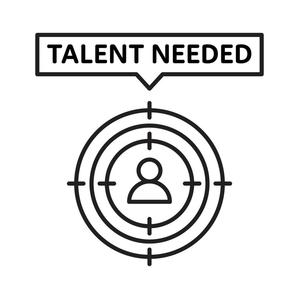 Head hunting icon, talent needed symbol, company hiring flat icon or recruiter clip art vector