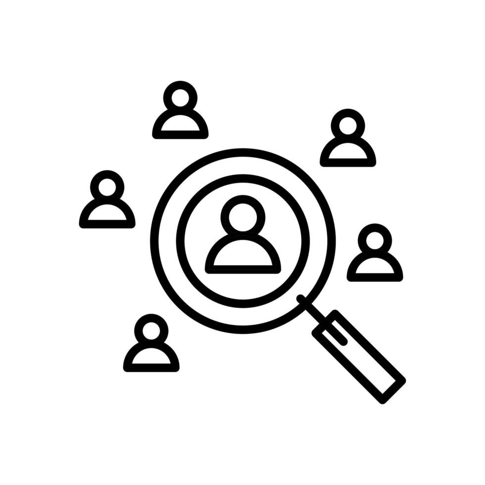 Talent Search icon, human resources hiring recruitment symbol, line icon illustration vector