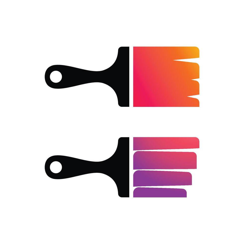 Painting gradient colorful style, logo illustration vector