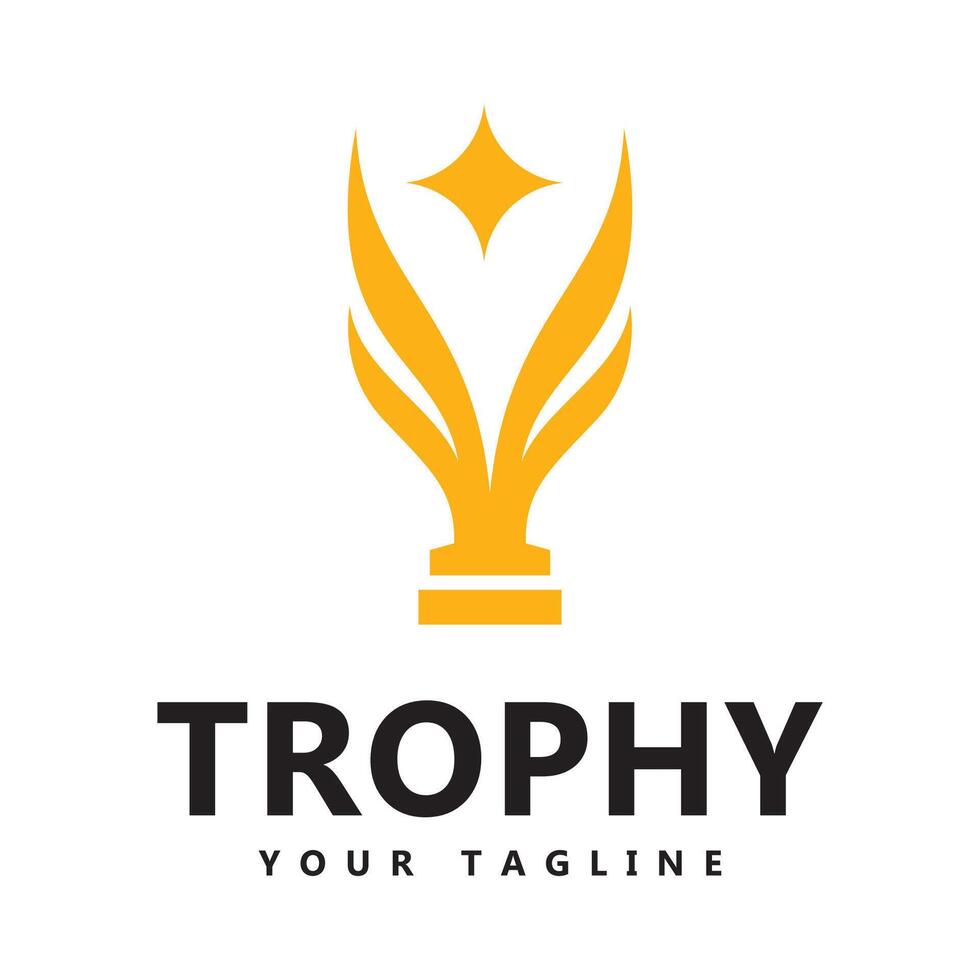 Trophy cup logo template concept illustration vector
