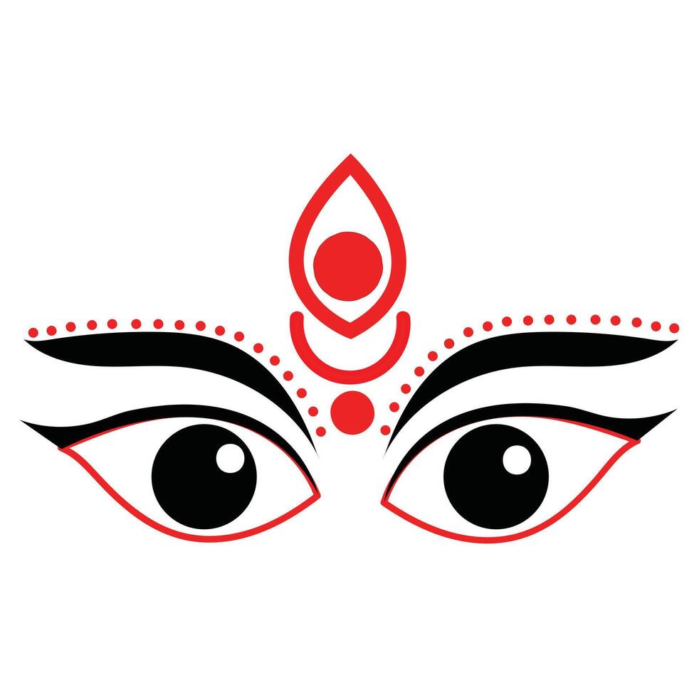 Navratri Goddess Durga Maa Eyes vector