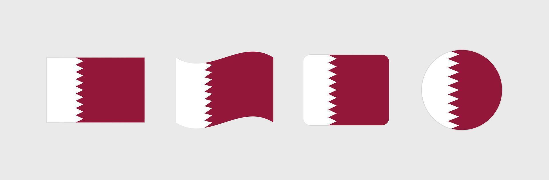 Qatar flag. Set of Qatar Flags Collection. vector