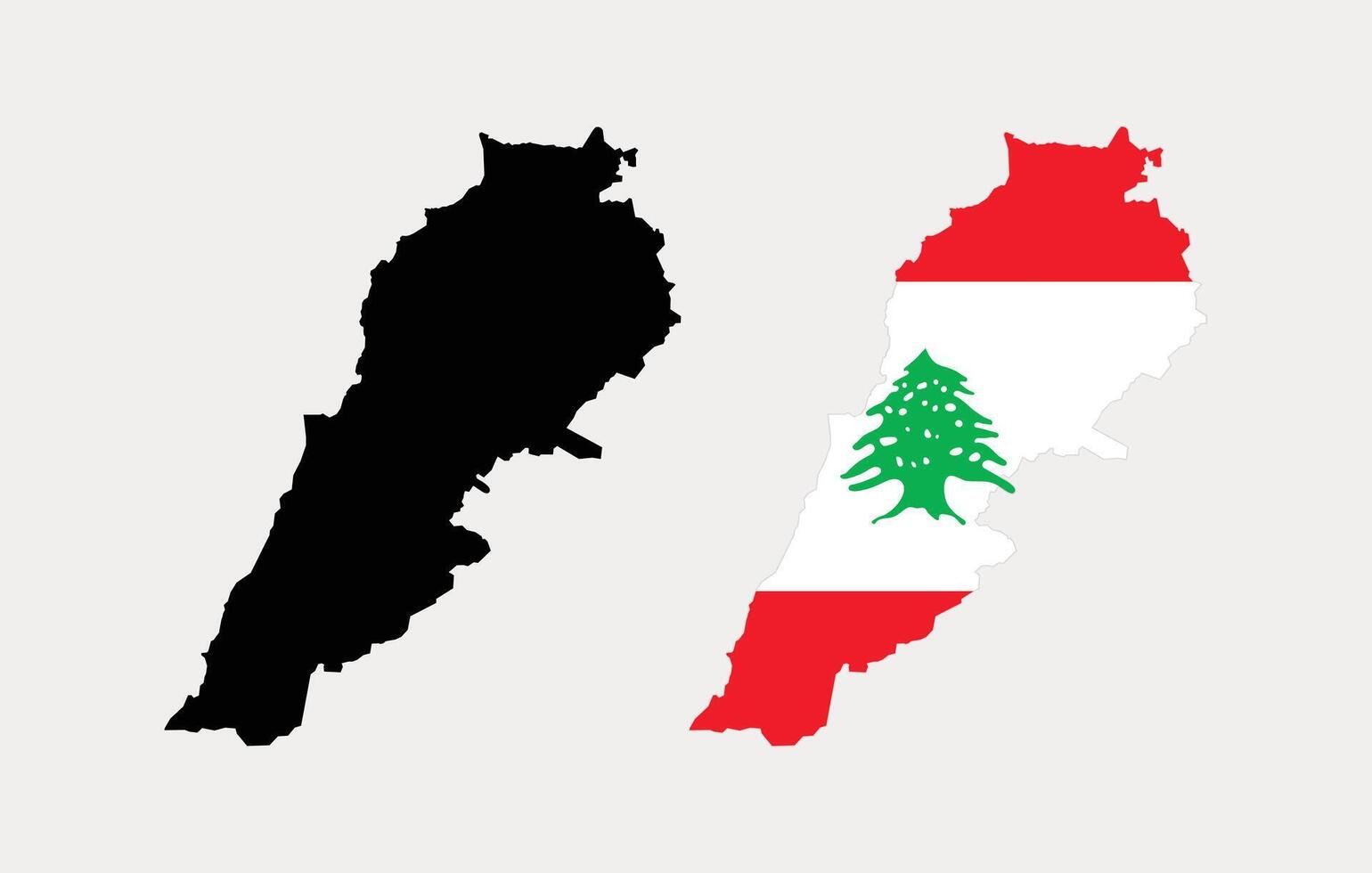 Lebanon Map. Map of Lebanon with National Flag. vector