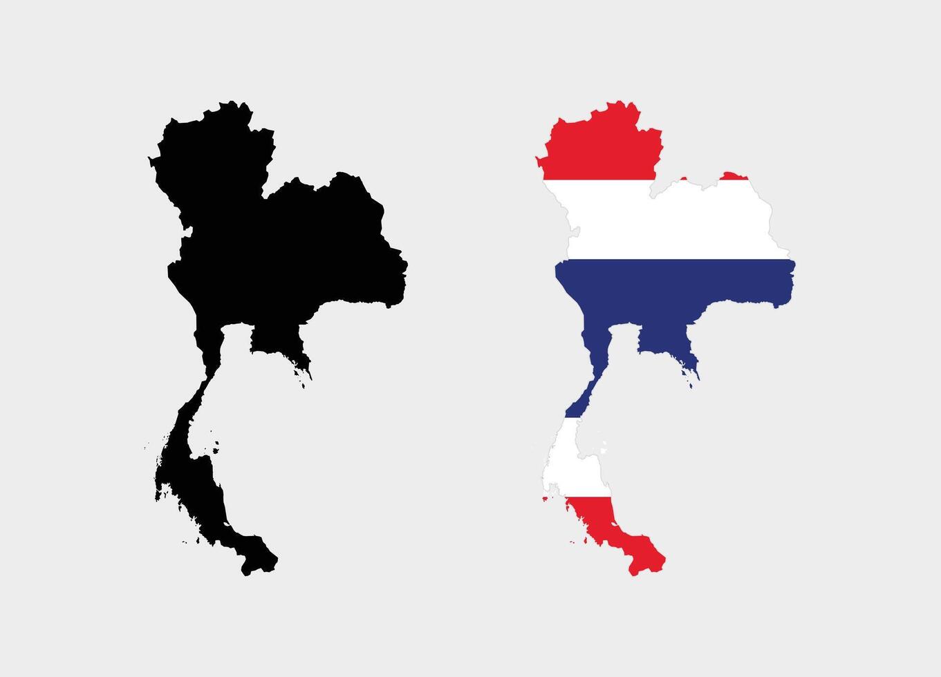 Thailand Map. Map of Thailand with National Flag. vector