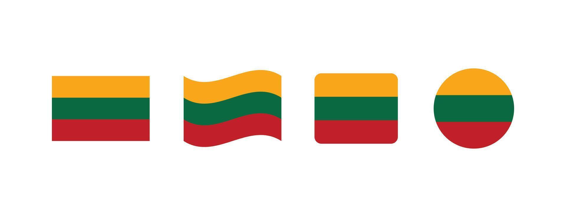 Lithuania flag. Set of Lithuania Flags Collection. vector
