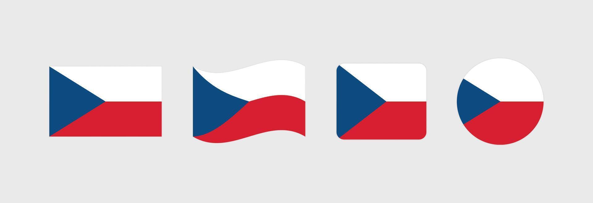 Czech Republic flag. Set of Czech Republic Flags Collection. vector