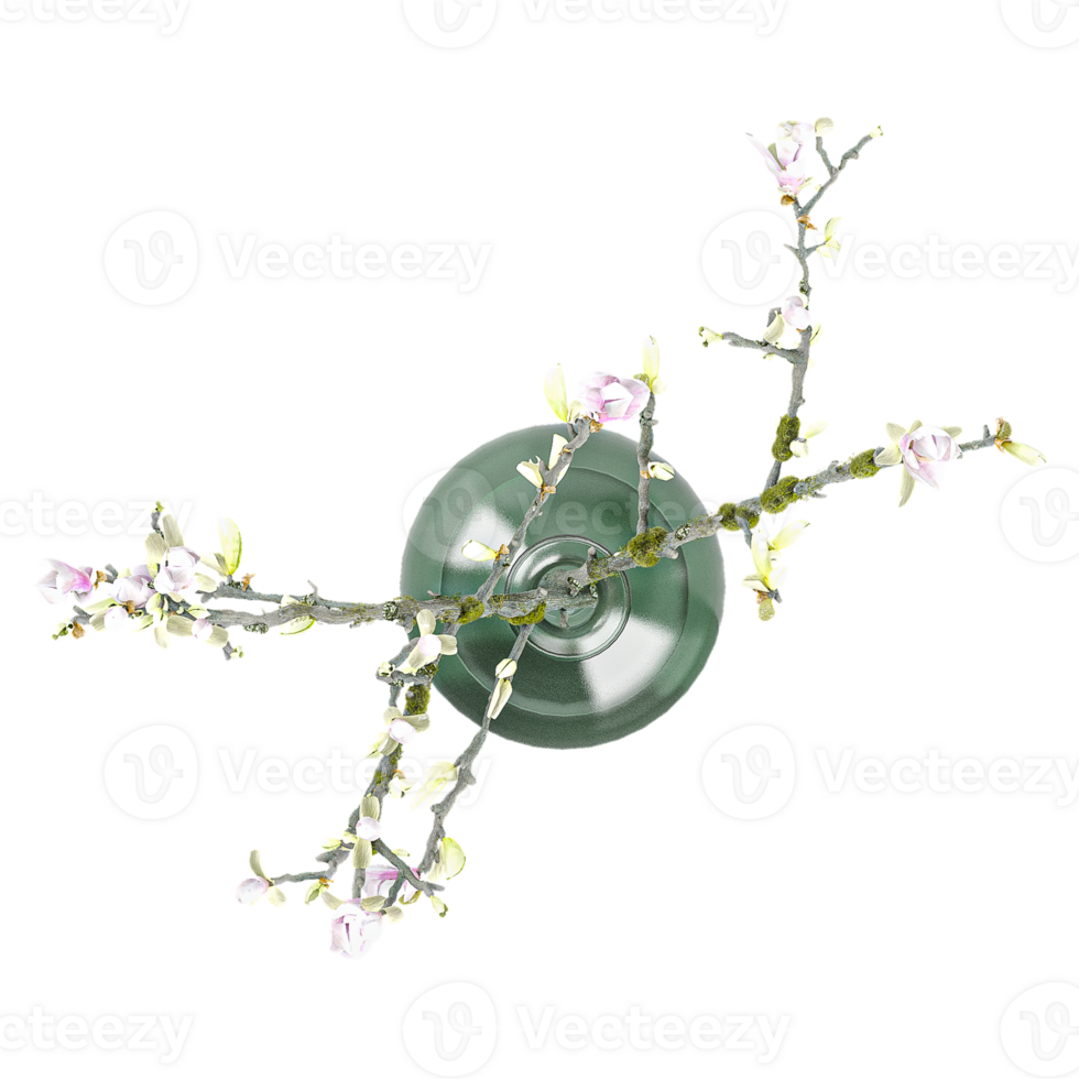 3d illustration of Dry Branches Bouquet isolated on transparent canvas from top view png