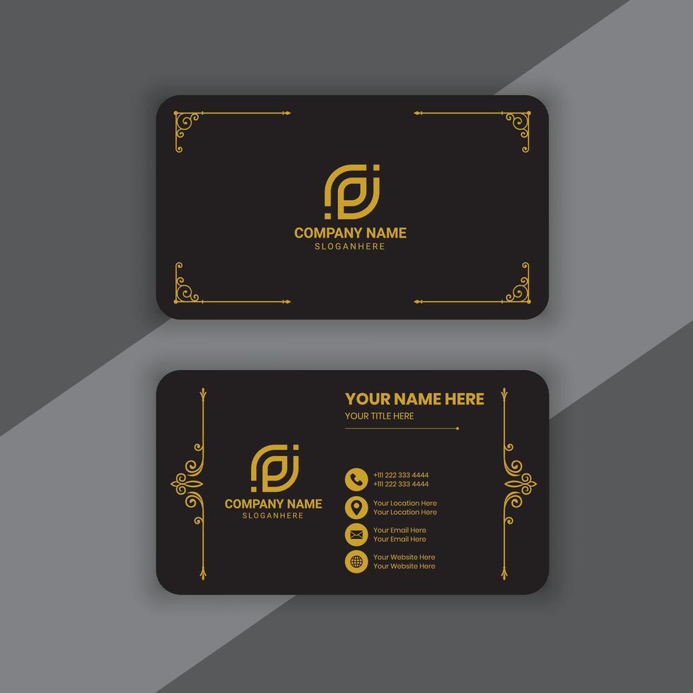 Minimalist business card design template for your company vector