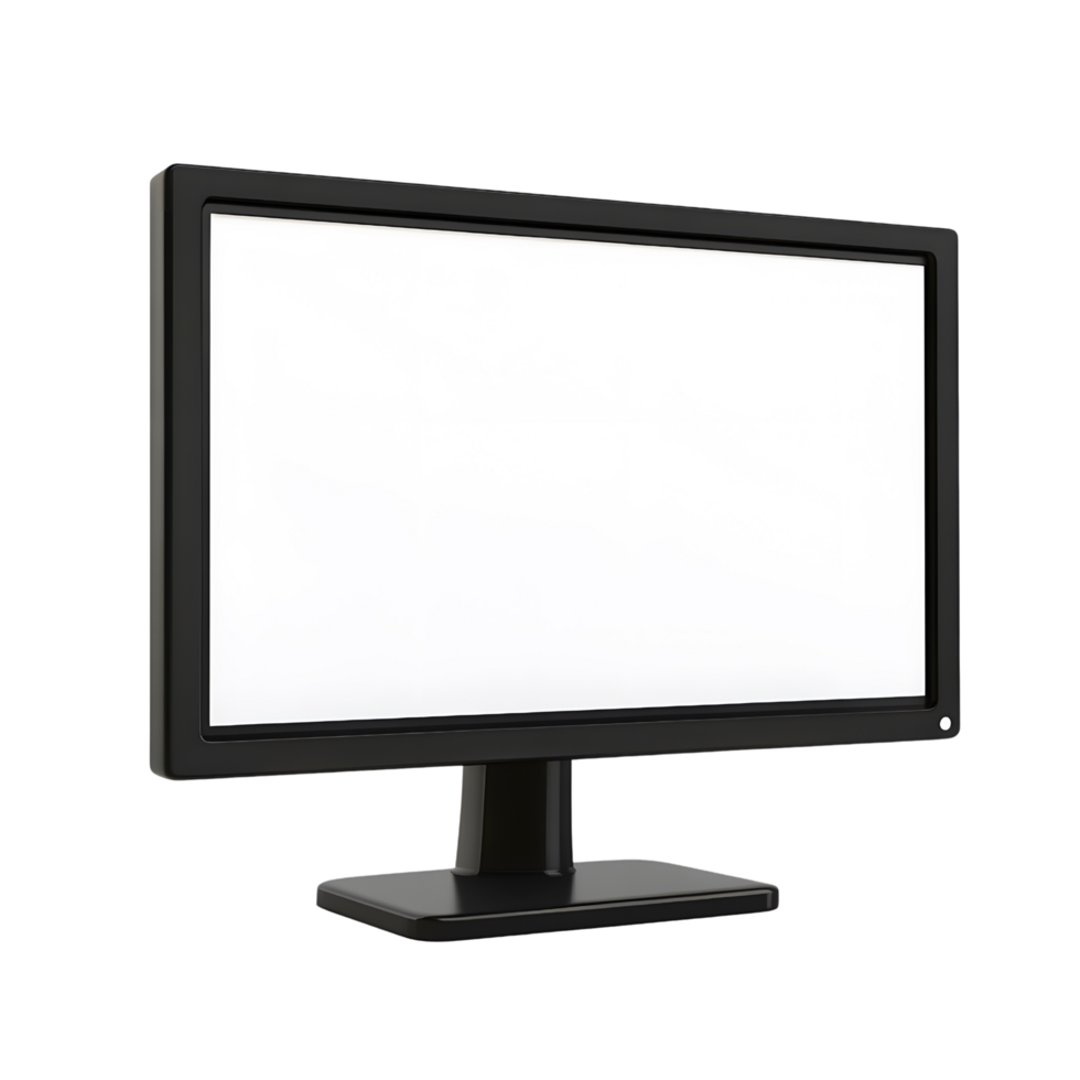 A 3D monitor isolated on a transparent background png