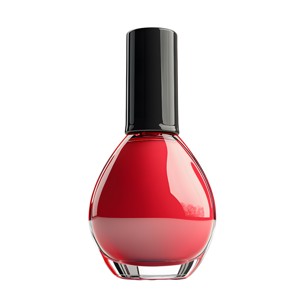 A 3D nail polish bottle isolated on a transparent background png