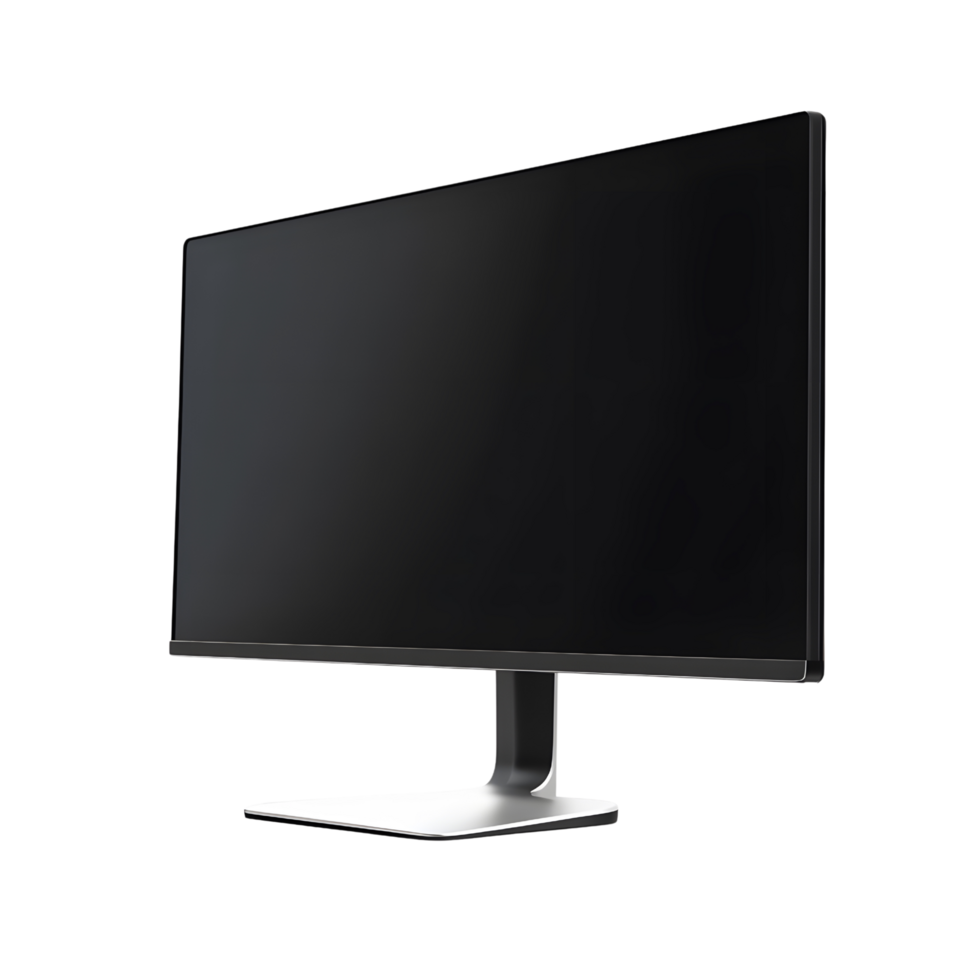 Transparent background featuring a 3d monitor in a floating view png