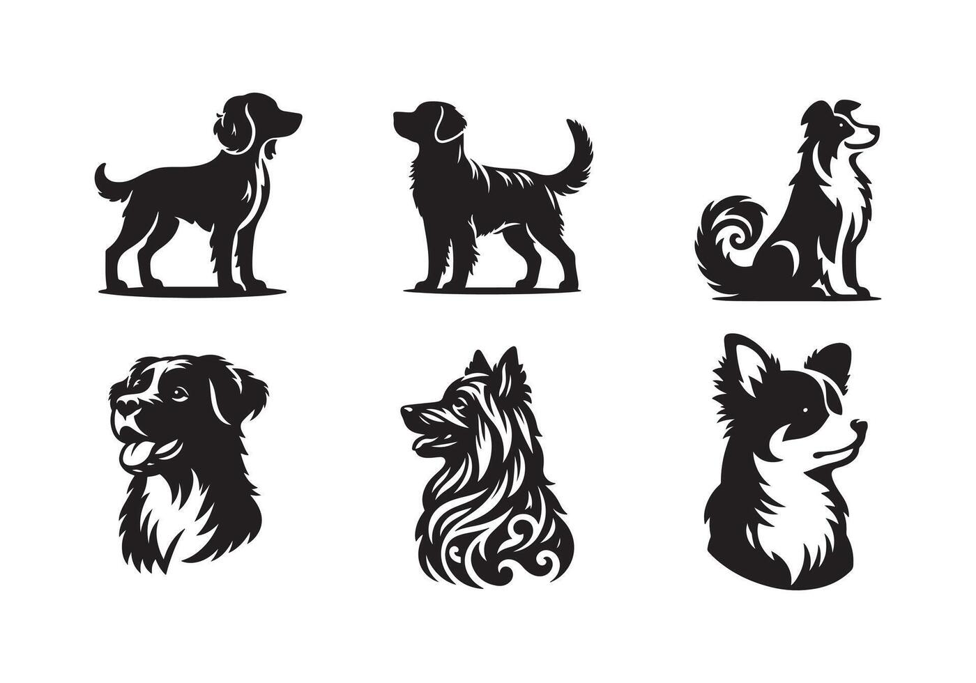 Dog Silhouette art illustration vector