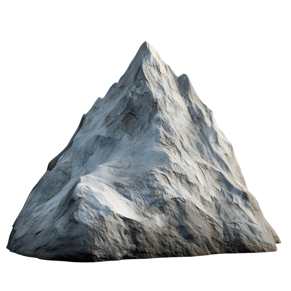 Mountainous terrain in 3d rendered against a transparent background png