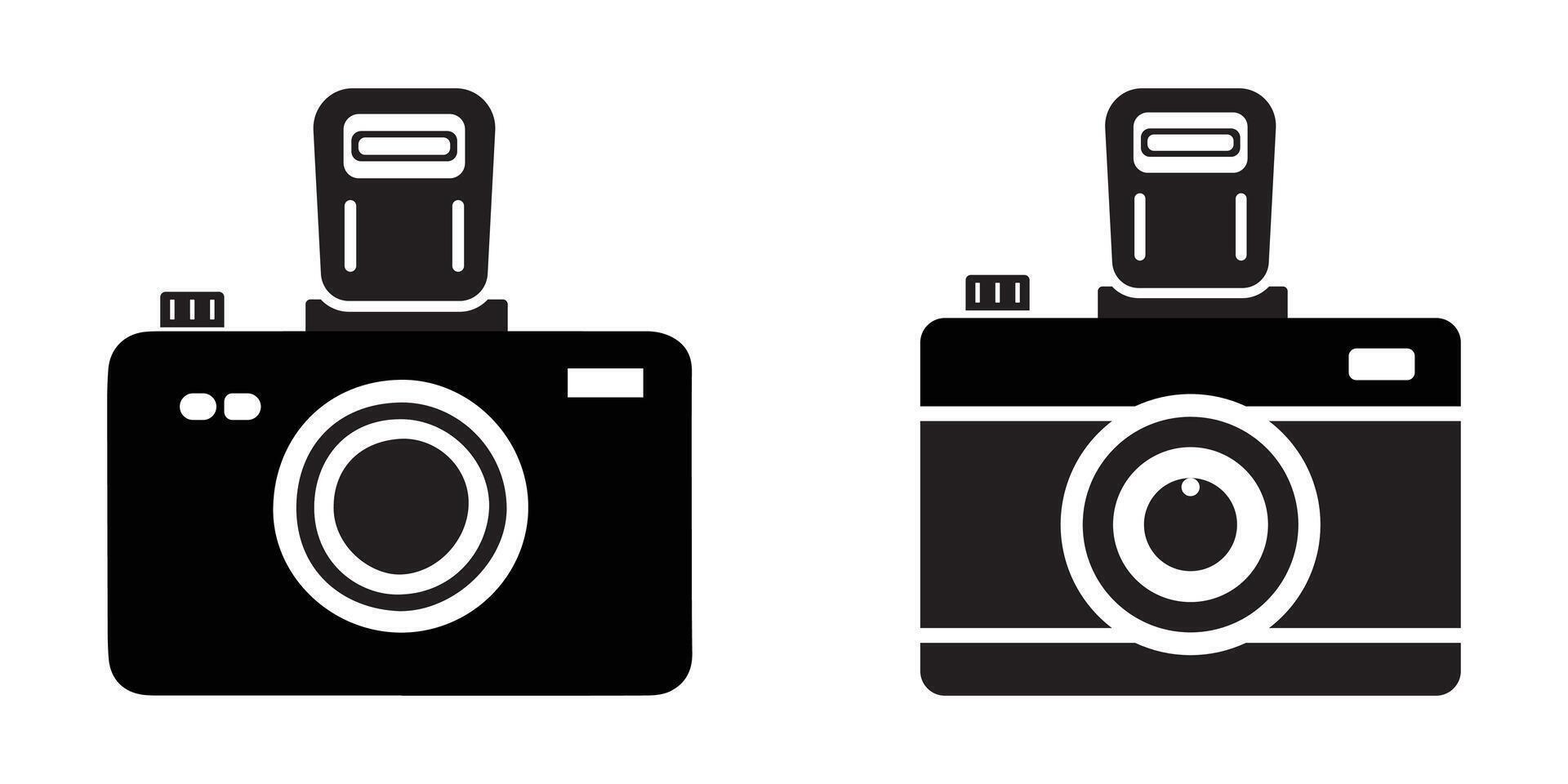 Flat Camera With Flash vector