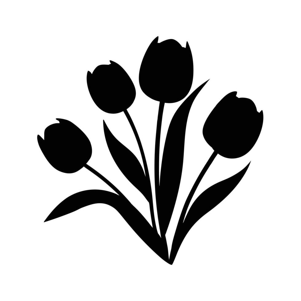 Tulip Silhouette Art Illustration vector