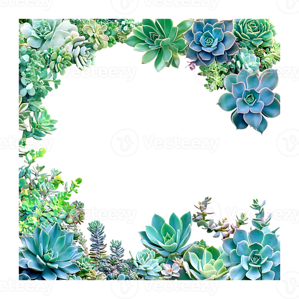 succulent border on a on a transparent background png