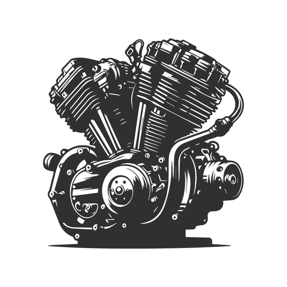 Vintage Motor Engine for Motorcycles vector