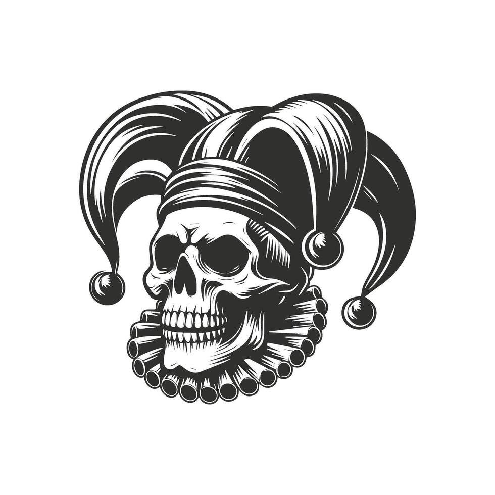 Jester Hat Skull Artwork vector