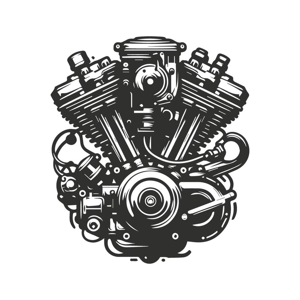 Classic Bike Engine Vintage Design vector