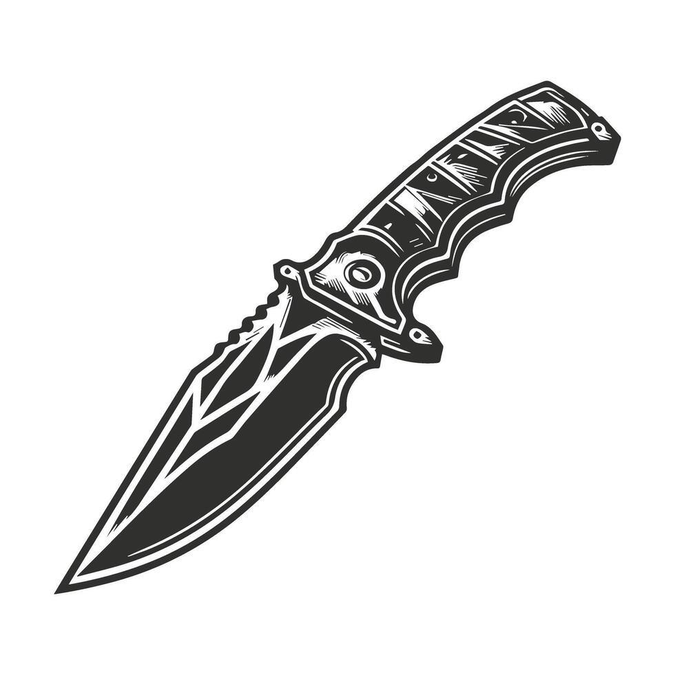 Tactical Military Knife Template vector
