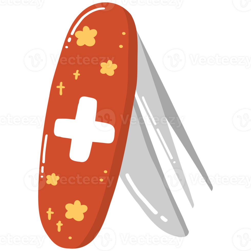 Pocket knife camping illustration png