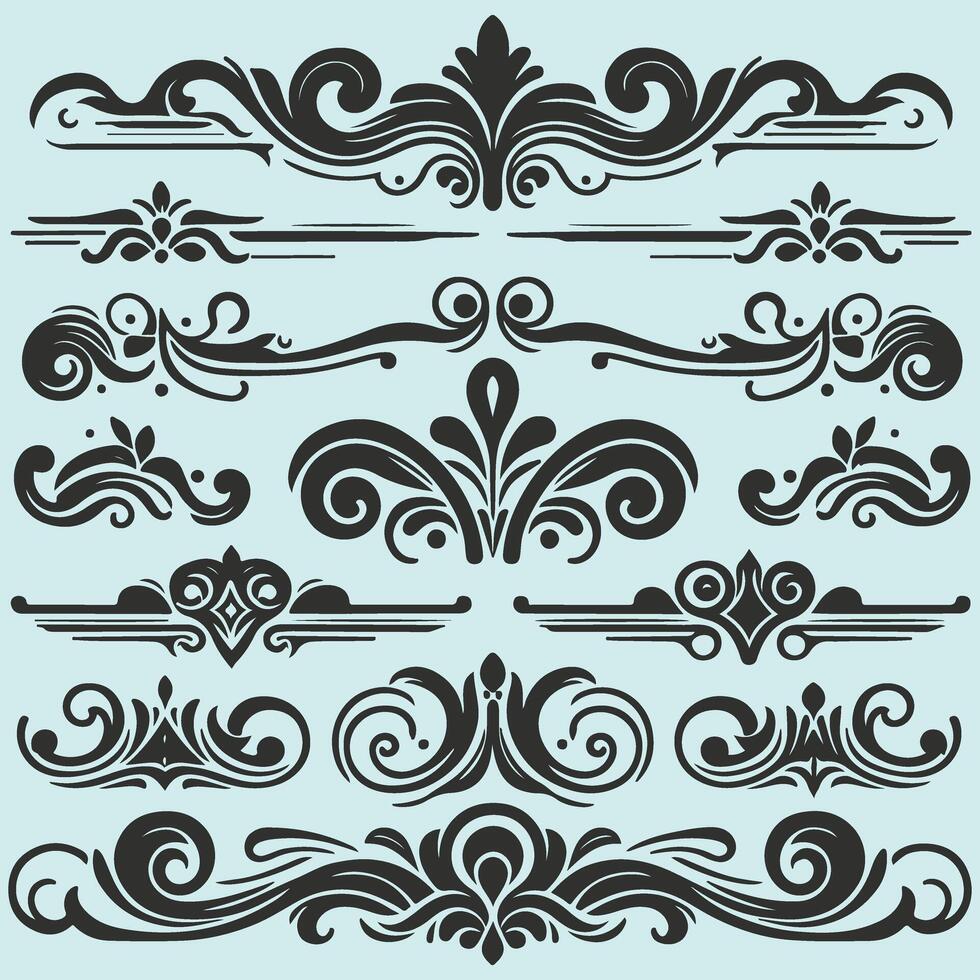 Timeless Calligraphy Divider Designs vector