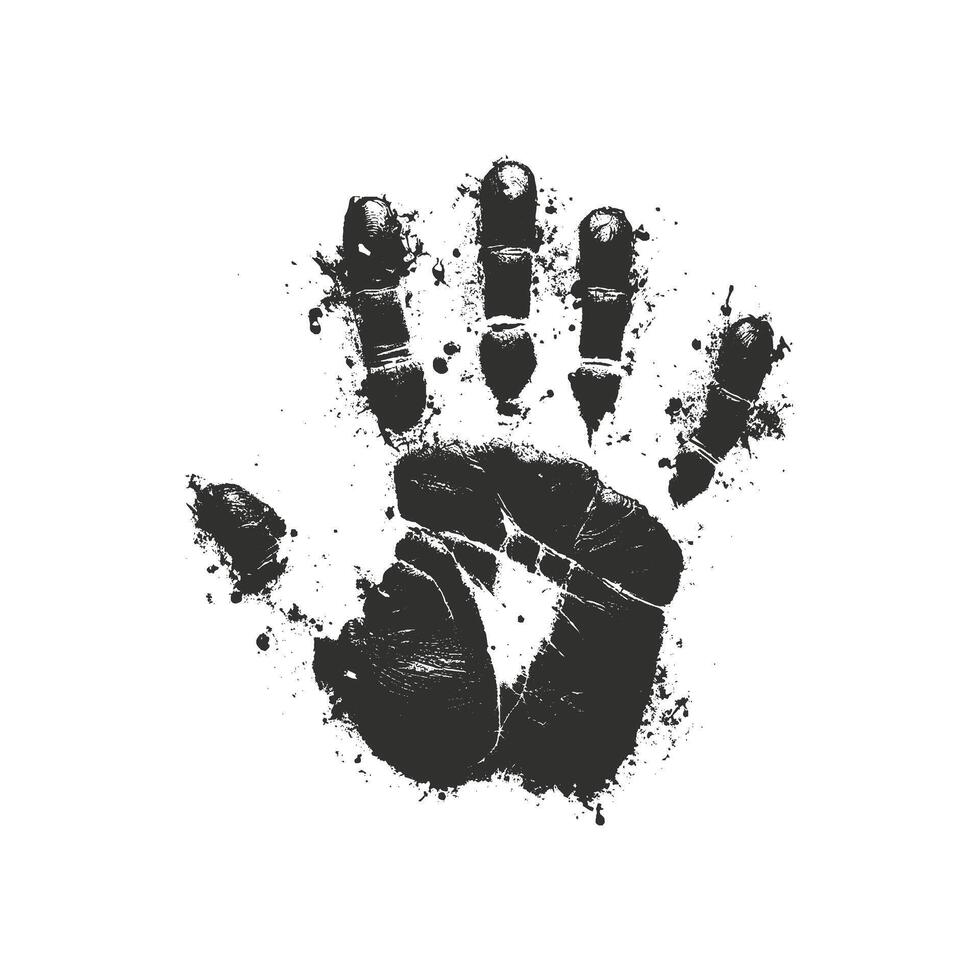 Retro Splashed Hand Prints Design vector