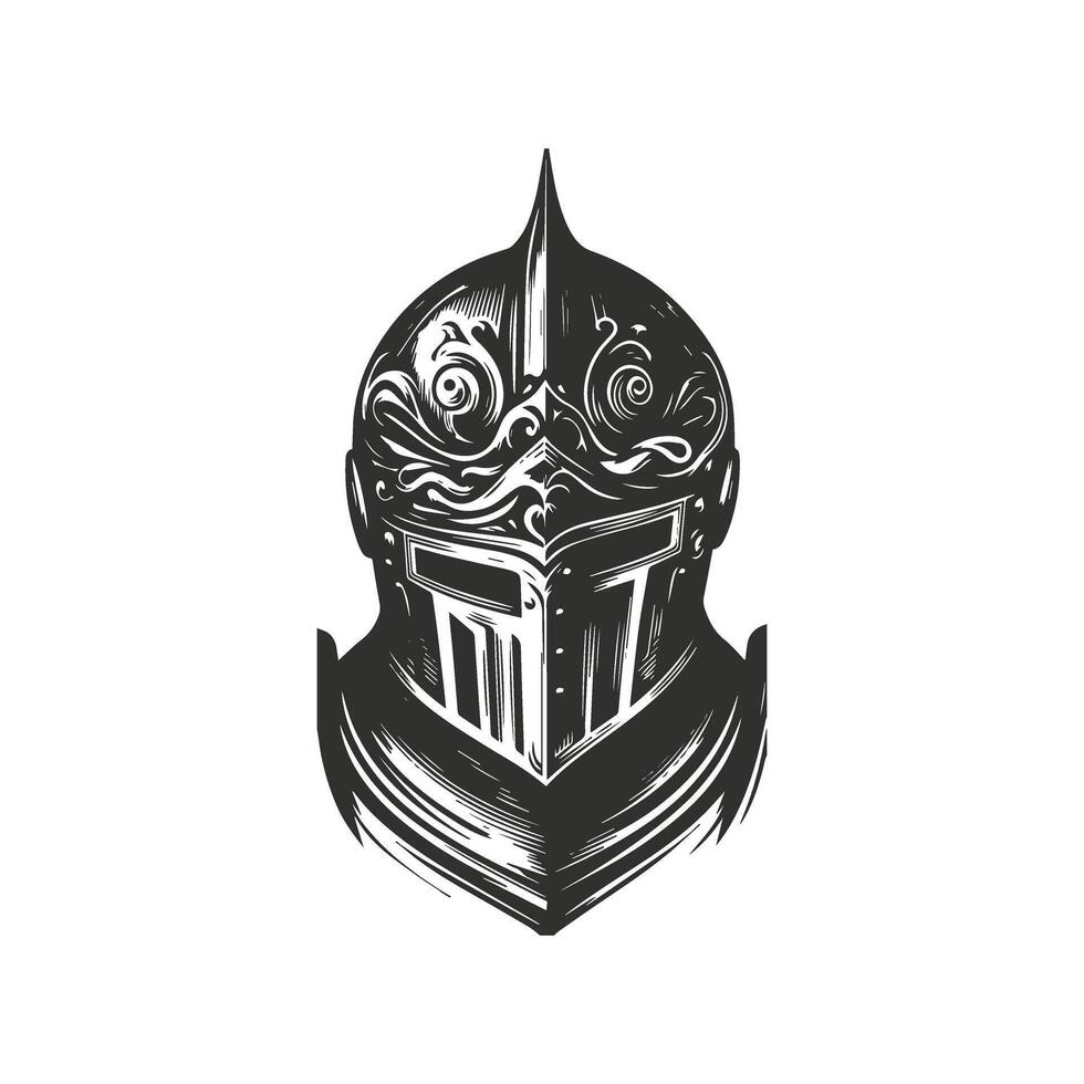 Historic Helmet Drawing in Vintage Style vector