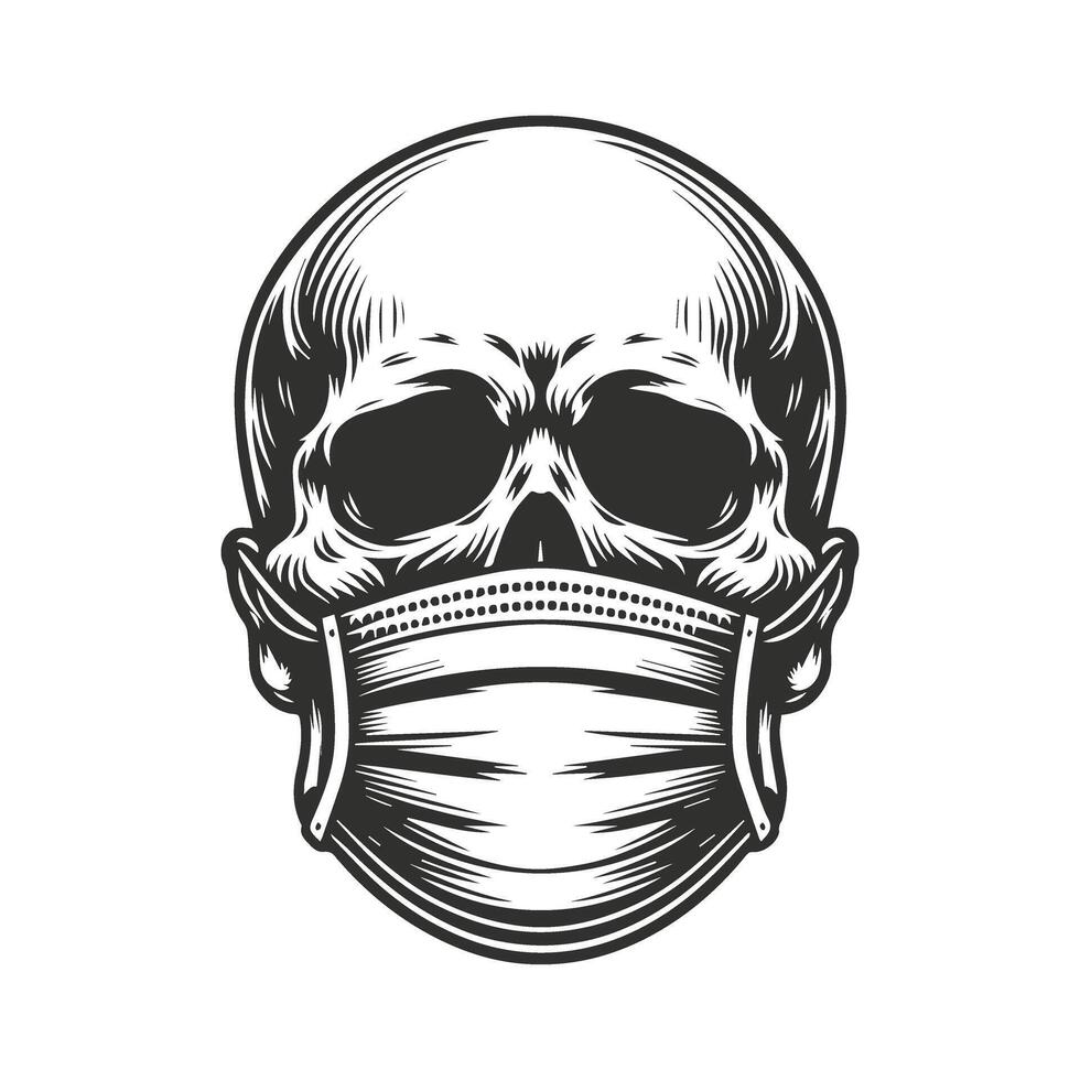 Skull with a Protective Medical Mask vector
