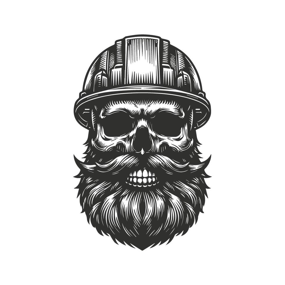 Miner Helmet on Skull Graphic vector