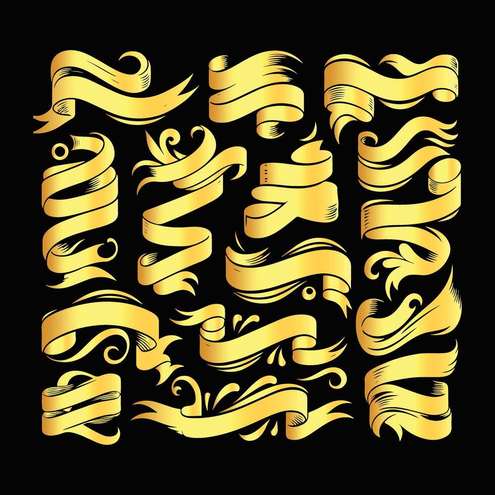 Set of Retro Vintage Ribbons vector