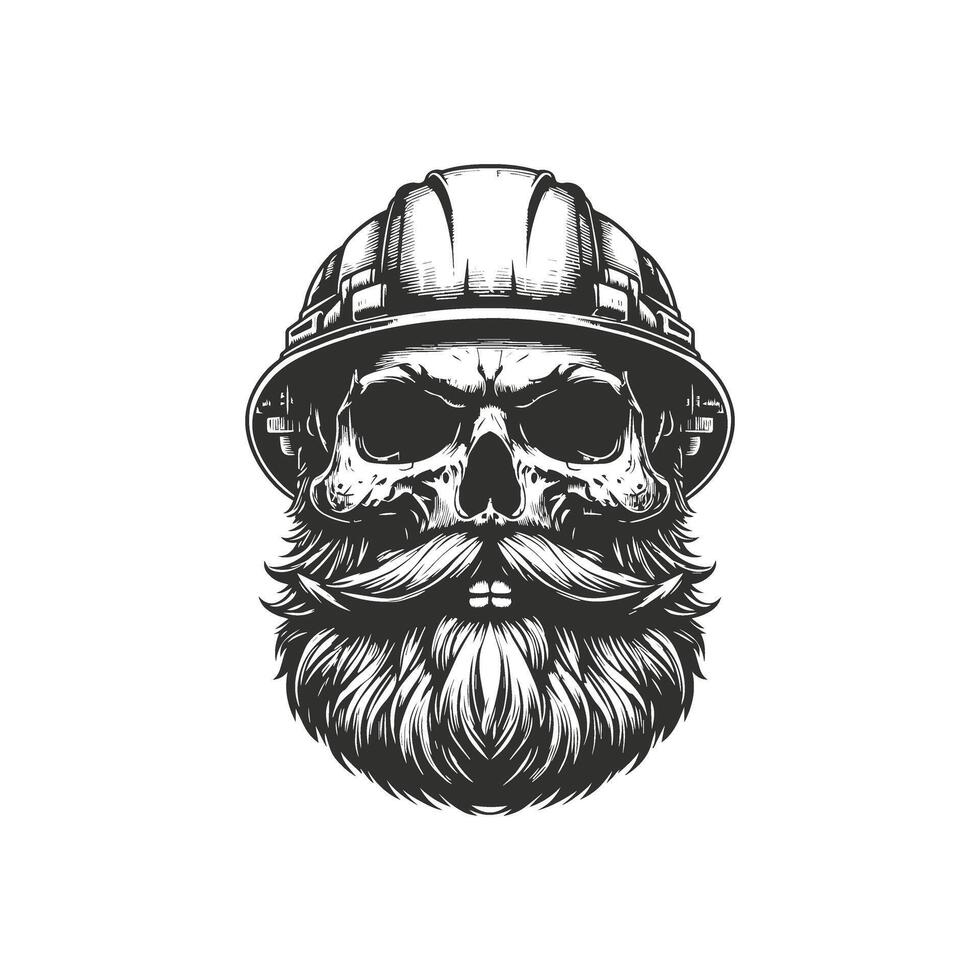 Skull Wearing Mining Gear vector