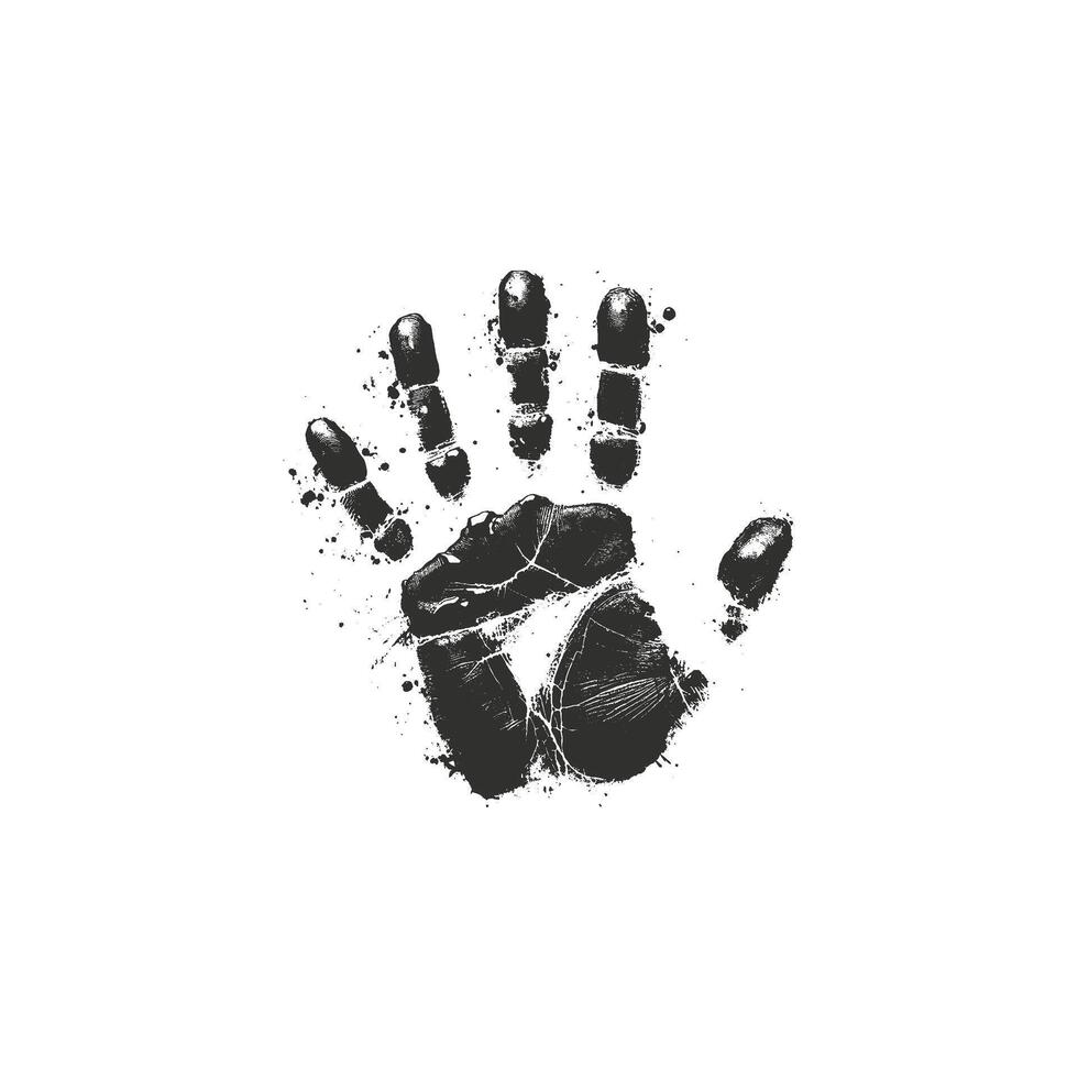 Vintage Hand Print Splash Graphic Set vector
