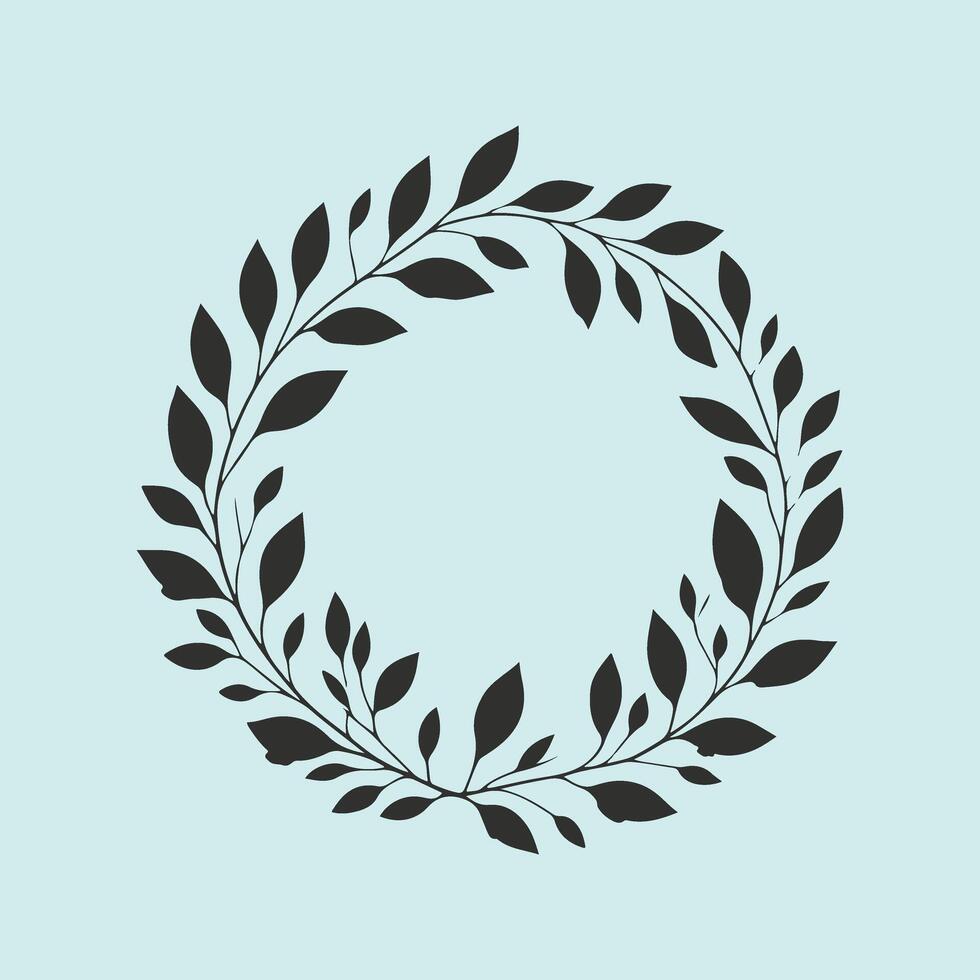 A black and white illustration of a wreath vector