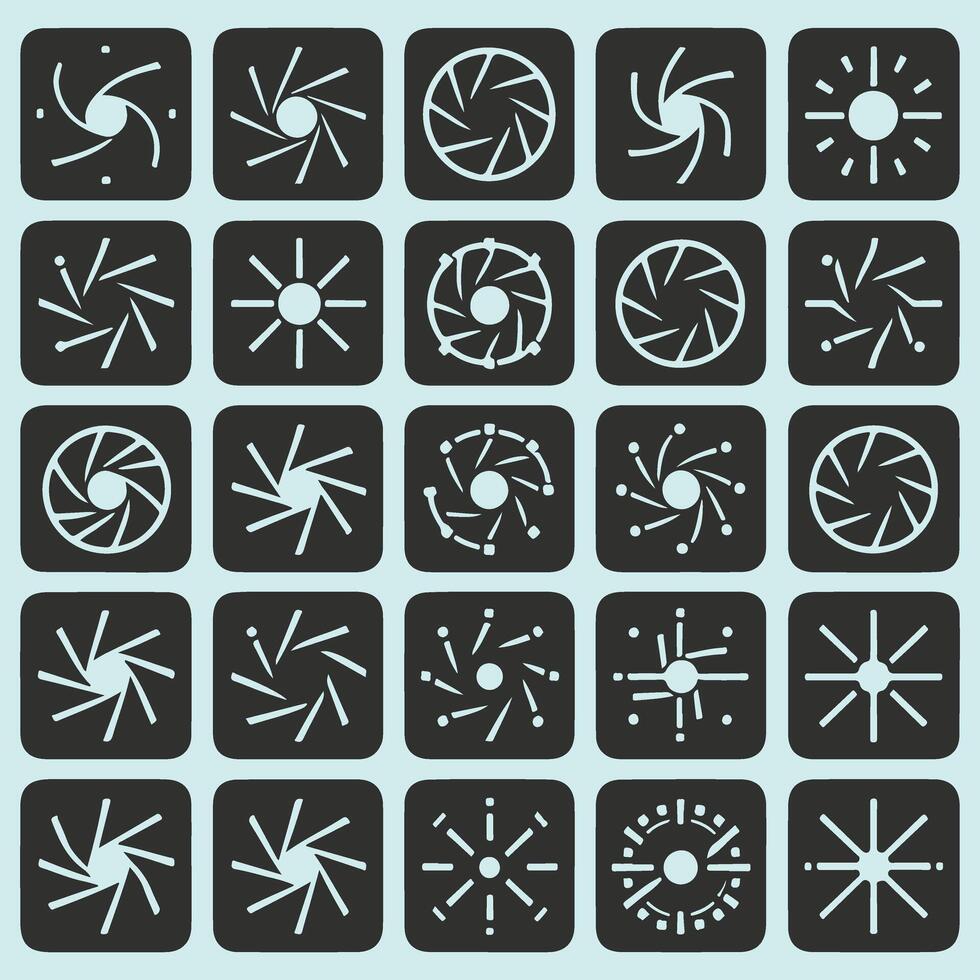 A set of different icons for a camera vector